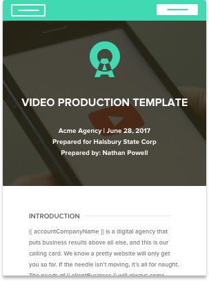 Video Production Proposal Template Proposal template