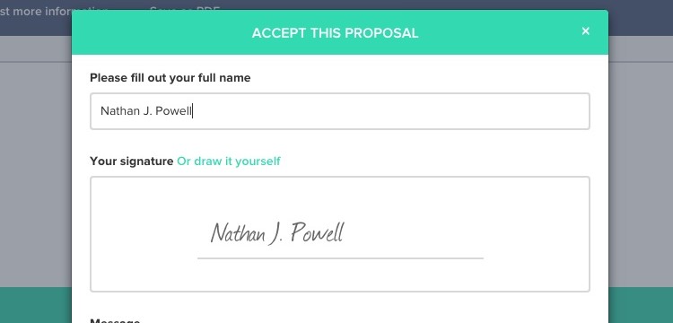 digitally sign proposals with Nusii proposal software