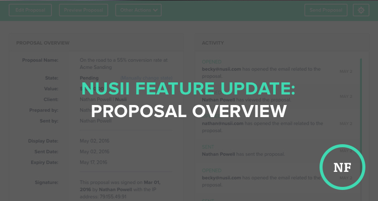 Feature Update: Proposal Overview