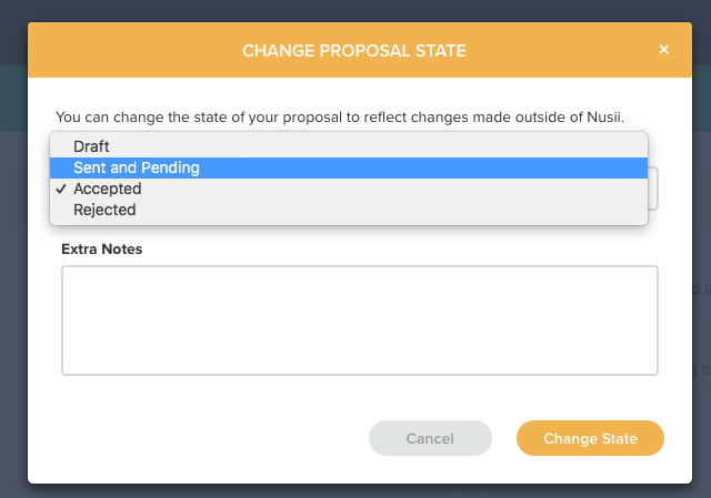 Change Proposal Status Modal
