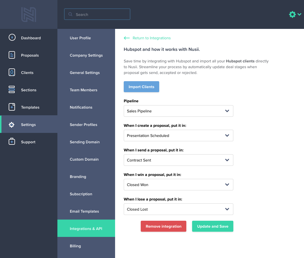 HubSpot CRM connected screen