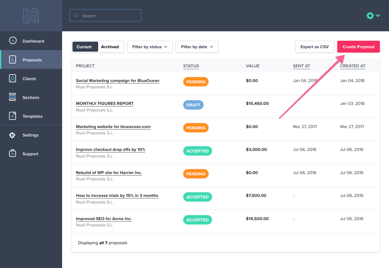 HubSpot CRM create proposal