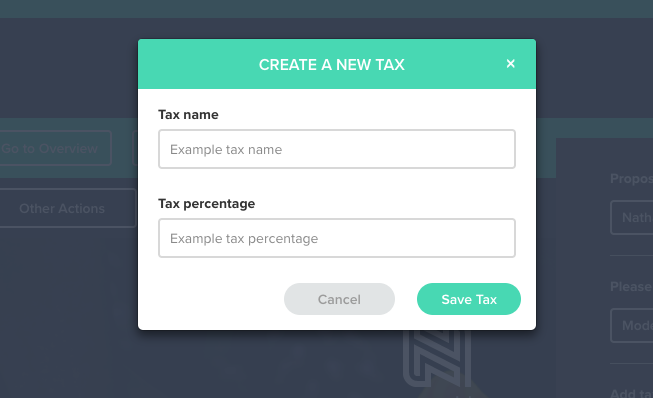 Add Tax Modal