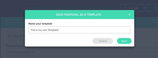 Save as Template Modal