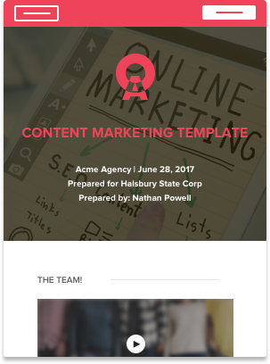 Content Marketing Proposal Template Proposal template